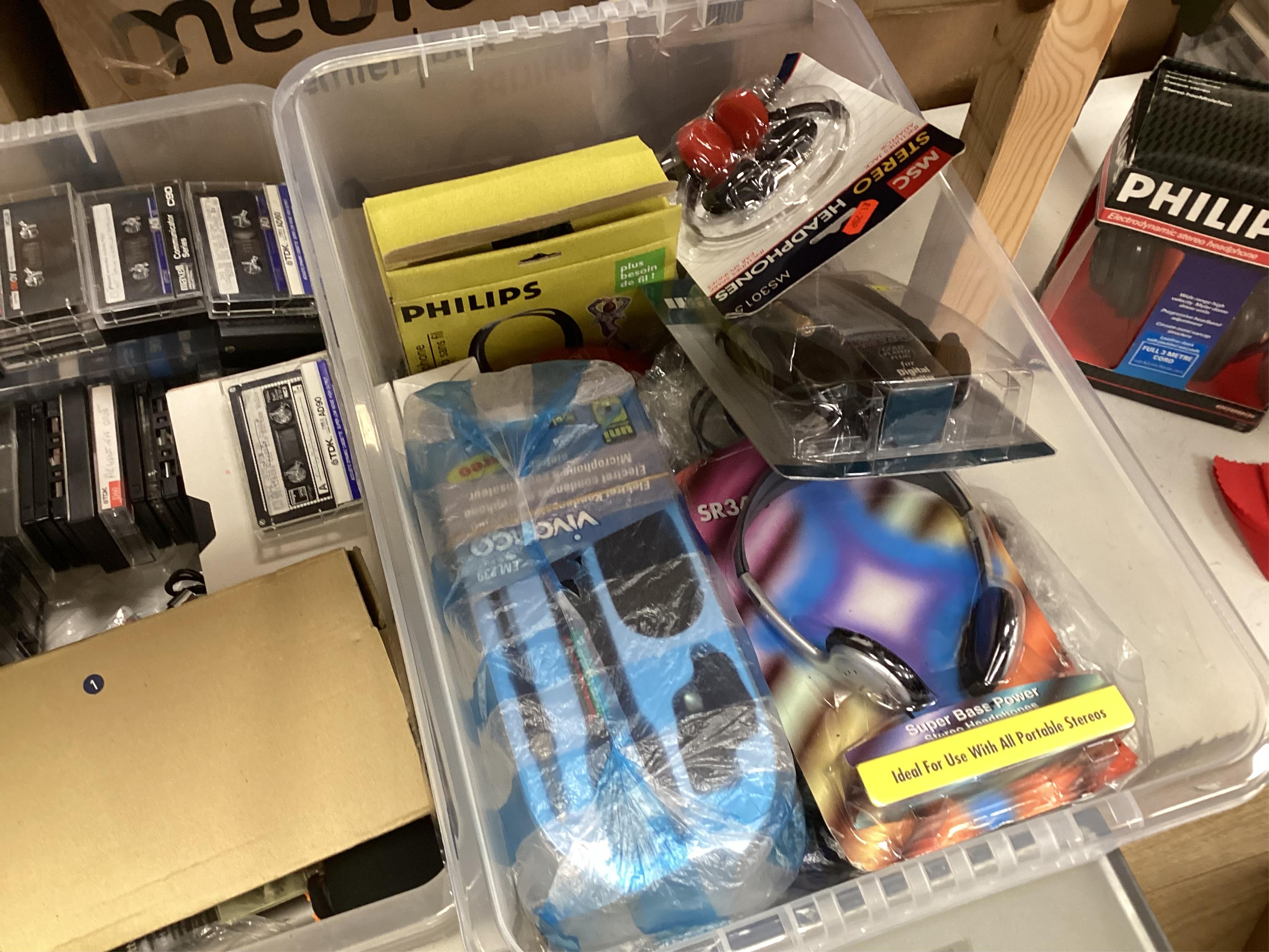 An archive of BBC cassettes and recording equipment related to the BBC war correspondent Harold Briley, including three original Sony Walkman Professionals, one with a BBC World Service label, all in leather cases, a box